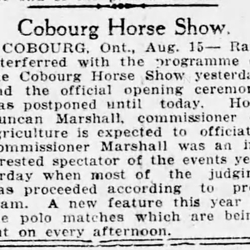 1923-08-15 Horses -Cobourg Horse Show -Ottawa Citizen