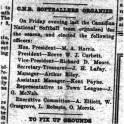 1925-05-07 Softball -Canadian National Softball Team