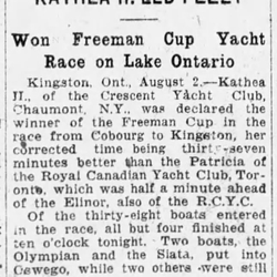 1927-08-03 Yacht racing -Cobourg to Kingston Cup -Montreal Gazette