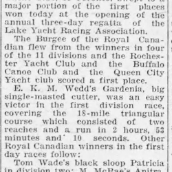 1932-08-10 Yacht Racing -Toronto at Cobourg -Montreal Gazette