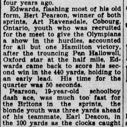 1933-07-20 Track and Field -Ravensdale at Hamilton meet -Saskatoon Star Phoenix