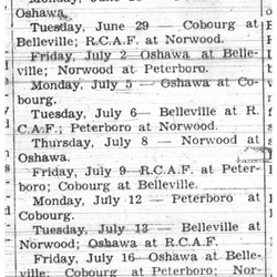 1937-06-10 Lacrosse -League Schedule