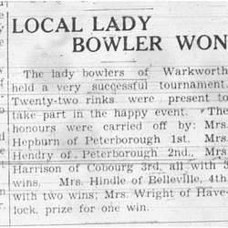 1937-08-26 Lawn Bowling -Warkworth