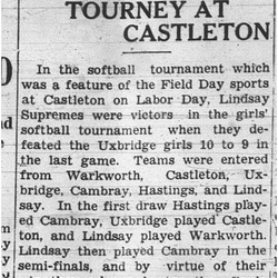 1937-09-09 Softball - Ladies Tourney at Castleton