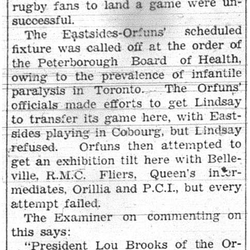 1937-10-07 Football - Intermediate -no game because of Infantile Paralysis