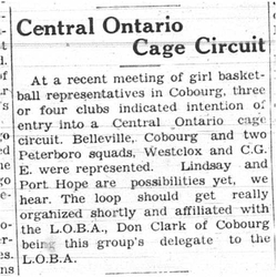 1937-11-18 Basketball - Ladies League forming