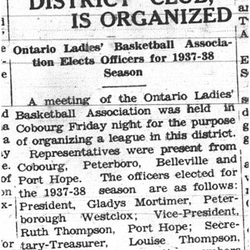 1937-11-25 Basketball - Ladies League names officers