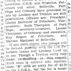 1937-12-02 Basketball - Ladies League possibly 2 groups