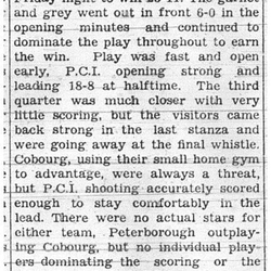 1938-01-13 School -Basketball- Cobourg vs PCI