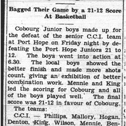 1938-02-03 School -CCI boys Basketball