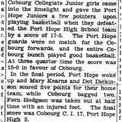 1938-02-09 School -CCI Girls Basketball