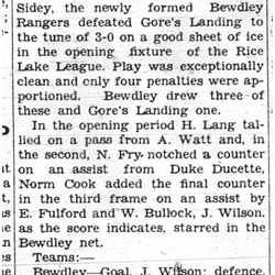 1938-02-10 Hockey -Rice Lake League