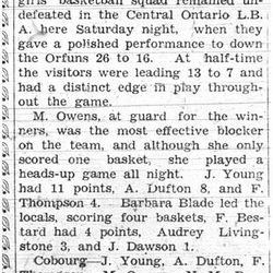 1938-02-17 Basketball -Ladies vs Peterborough