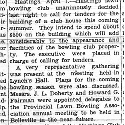 1938-04-14 Lawn Bowling -Hastings clubhouse