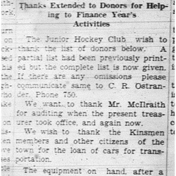 1938-05-05 Hockey -Juniors expense statement