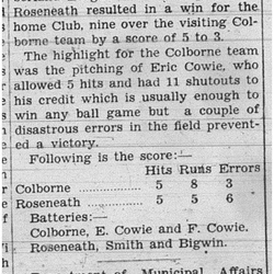 1938-06-02 Baseball -Roseneath vs Colborne