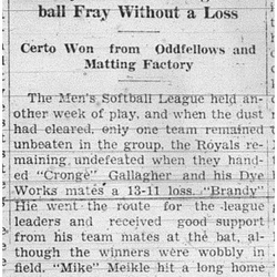 1938-06-09 Softball - Men's League