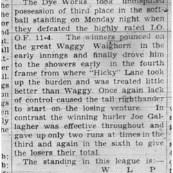 1938-07-14 Softball -Mens League Dye Works