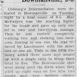 1938-07-21 Baseball -Intermediates vs Bowmanville