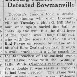 1938-07-21 Baseball -Juniors vs Bowmanville