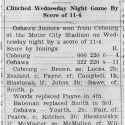 1938-07-21 Baseball -Juniors vs Oshawa
