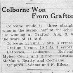 1938-08-11 Baseball -Colborne vs Grafton