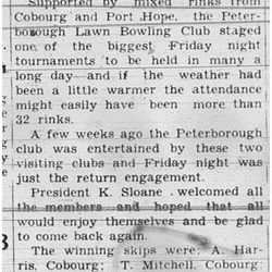 1938-09-08 Lawn Bowling -Peterborough Tourney