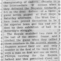 1938-09-15 Baseball -Intermediates- Bowmanville Champions