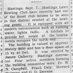 1938-09-15 Lawn Bowling -Hastings new clubhouse