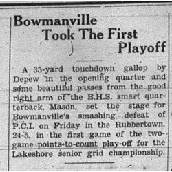 1938-11-10 Football -Seniors Bowmanville vs PCI