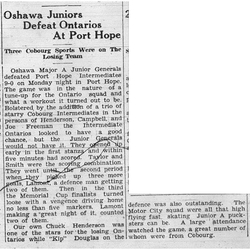 1939-01-12 Hockey -Oshawa Major JrA vs PH Intermediates