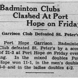 1939-01-26 Badminton -Garrison vs St Peters