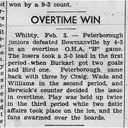 1939-02-09 Hockey -Juniors -Bowmanville vs Peterborough