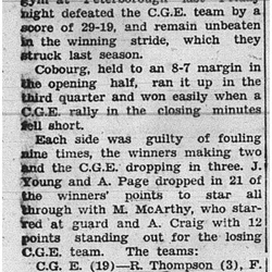 1939-02-16 Basketball -Cobourg vs Peterborough