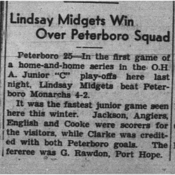 1939-03-02 Hockey -Jr C Peterborough vs Lindsay Game 1