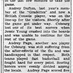 1939-03-09 Basketball -Exhibition Gradettes vs British Consols