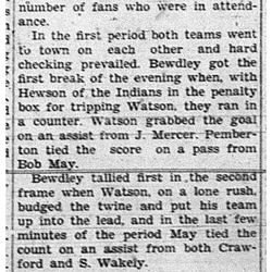 1939-03-09 Hockey -PH Town League Bewdley vs Red Indians