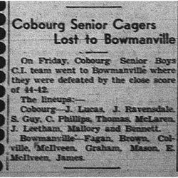 1939-03-09 School -Basketball CCI vs Bowmanville