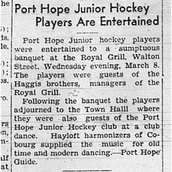 1939-03-16 Hockey -PH Juniors entertained