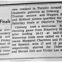 1939-03-30 School -Basketball CCI Senior Girls in COSSA Semis