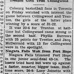 1939-03-30 School -Basketball PH Girls in COSSA playdowns