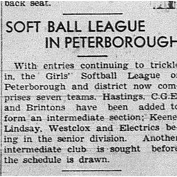 1939-05-11 Softball -Girls League Peterborough has 7 Teams