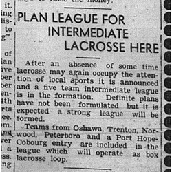 1939-05-18 Lacrosse -Intermediate League Forming