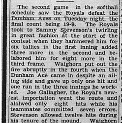 1939-05-18 Softball -Mens League Royals vs Aces