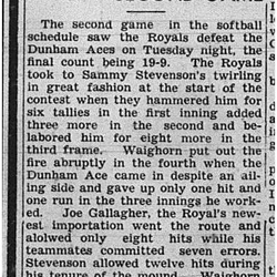 1939-05-25 Softball -Mens League Royals vs Aces