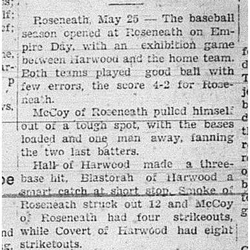 1939-06-01 Baseball -Empire Day Exhibition Roseneath vs Harwood
