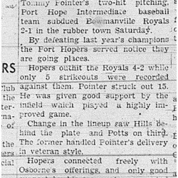 1939-06-01 Baseball -Intermediates PH vs Bowmanville