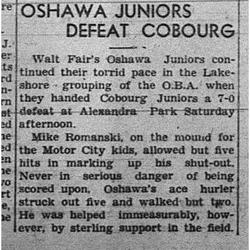 1939-06-15 Baseball -Cobourg Juniors vs Oshawa