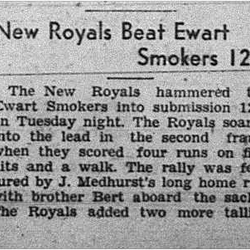 1939-06-15 Softball -Mens League Ewarts vs New Royals