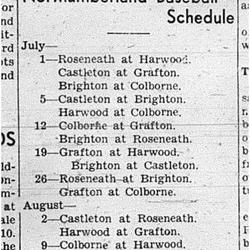 1939-06-29 Baseball -Northumberland County Schedule